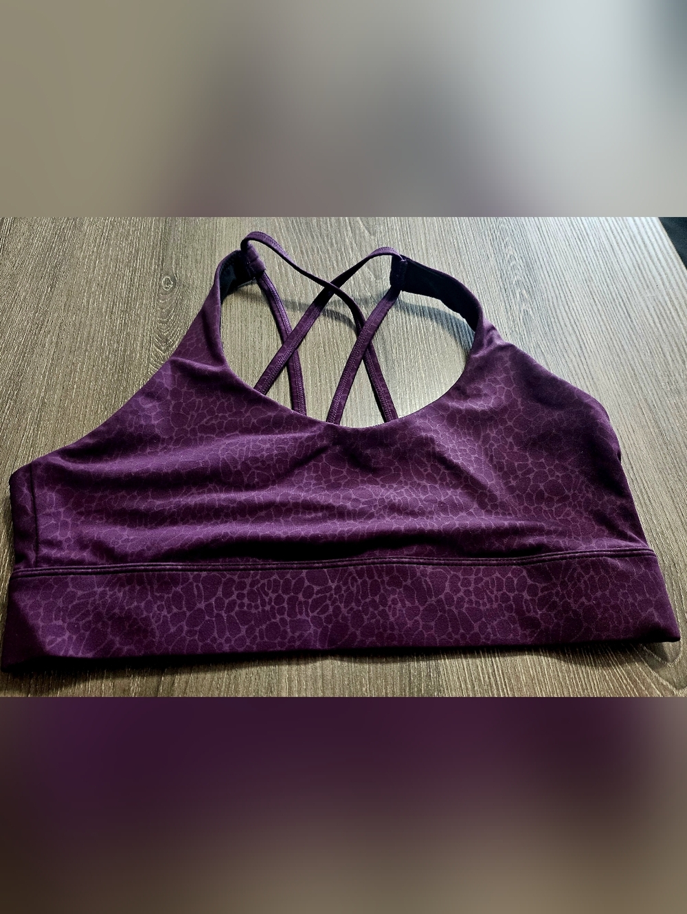 Womens Zyia Active Light and Tight Strappy Sports Bra Deep Purple